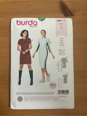 Women’s Short Sleeve Dress Pattern - Brown & Light Blue Options